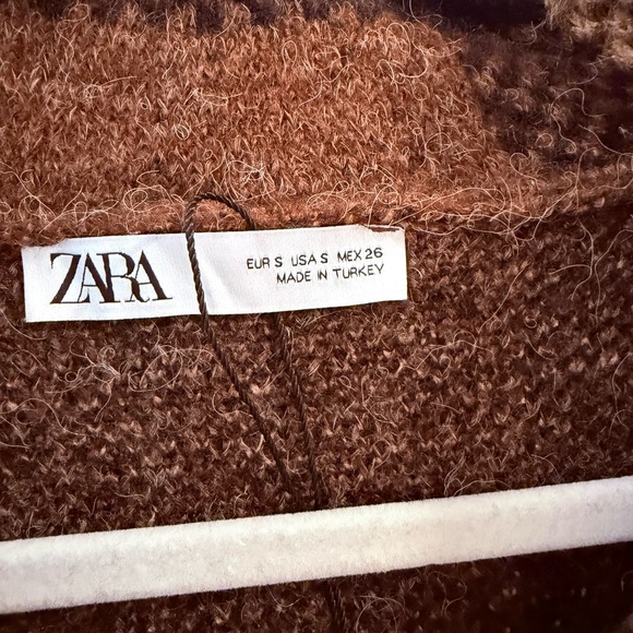 Zara Brown Textured Knit Jacket - Picture 5 of 6